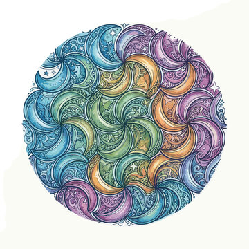 Interlocking crescent moon astrology decor