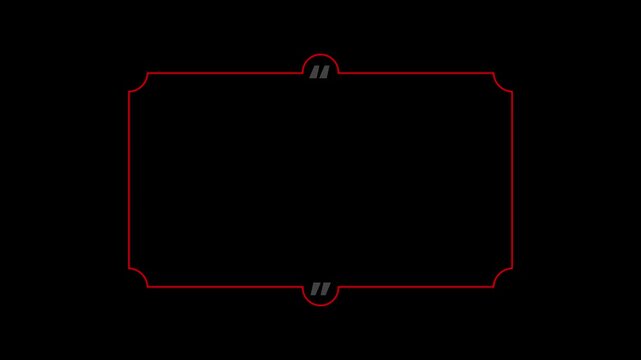 red quote frame animation with bouncing outline and pulsing quotation marks.