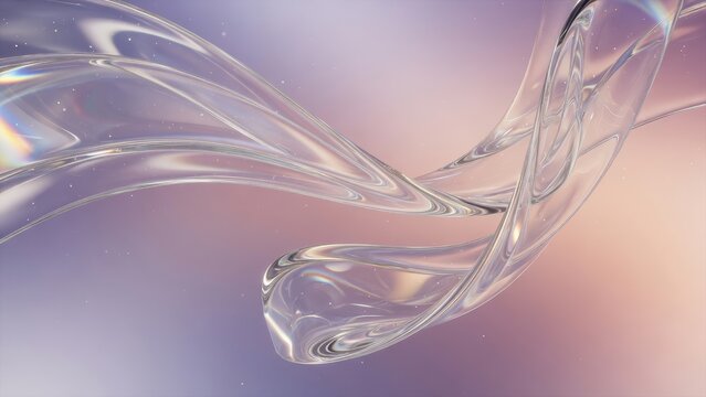 Abstract Glass Ribbon Flowing