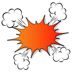 Comic Book Blast Effect with Orange Center and Cloudbursts © magr80
