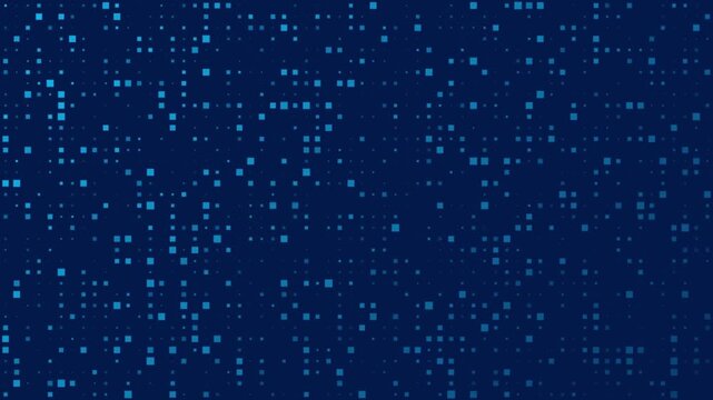 Abstract digital network matrix background with flickering blue data particles high quality 4K animation technology binary system information computing technology high quality 4K animation