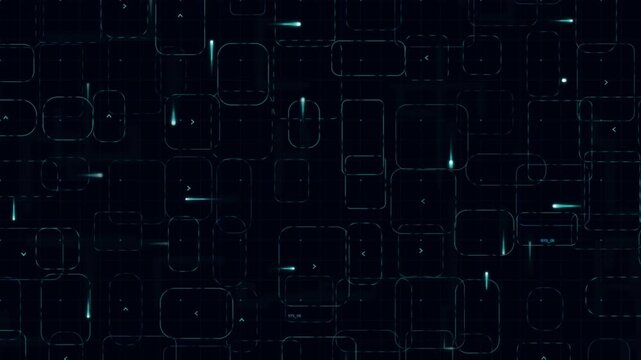 Technical hud interface overlay with moving digital data paths high quality 4K animation technology path network background motion technology path network background high quality 4K animation