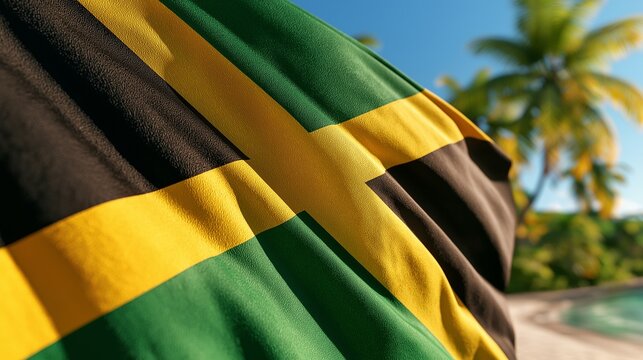 Jamaican Independence Day celebration with the Jamaican flag