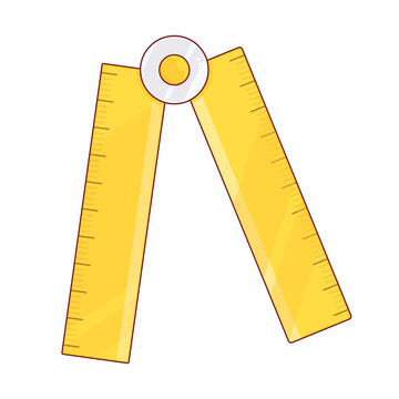 Folding Yellow Ruler cute cartoon illustration