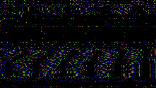 Digital glitch error background, screen distortion noise, and cyber data corruption abstract texture. Perfect for technology concepts, cyberpunk themes, error state visuals, and modern futuristic.