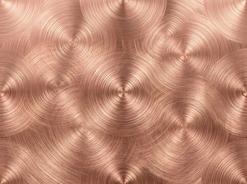 Abstract brown geometric pattern with light and dark metallic texture and repeating shapes