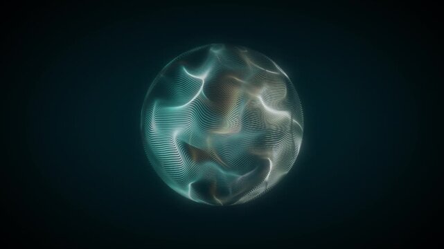 colorful shimmering energy sphere with glowing wavy lines and magic plasma sci-fi loop able futuristic orb and voice control animation 