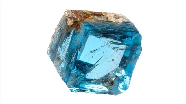 Raw blue zircon crystal, small tetragonal crystal with brownish-blue hue
