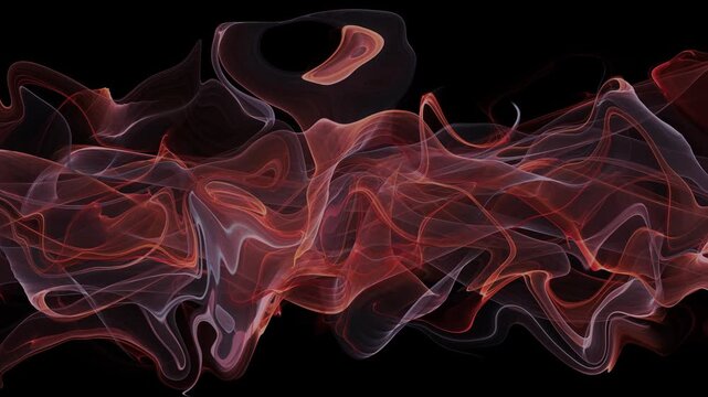 Fiery Red Gold Smoke Wave Animation Loop
