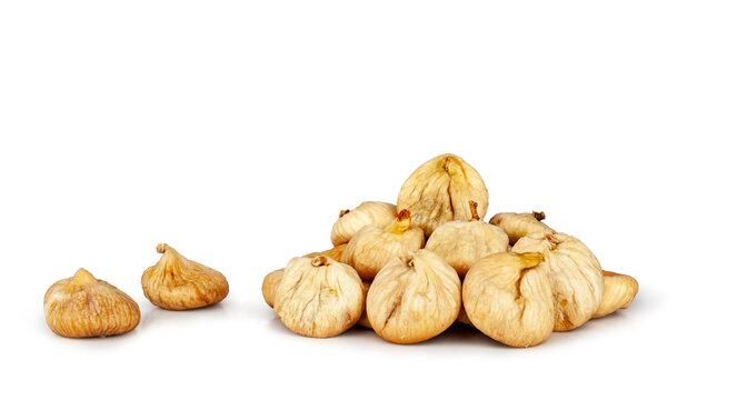 Dried figs isolated on a white background, contour