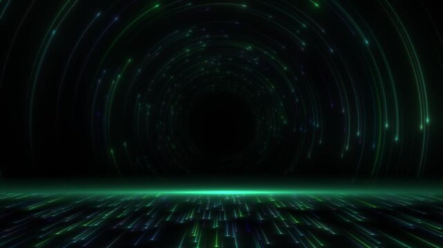 colourful particles podium background arch shooting star floor particle star dust background