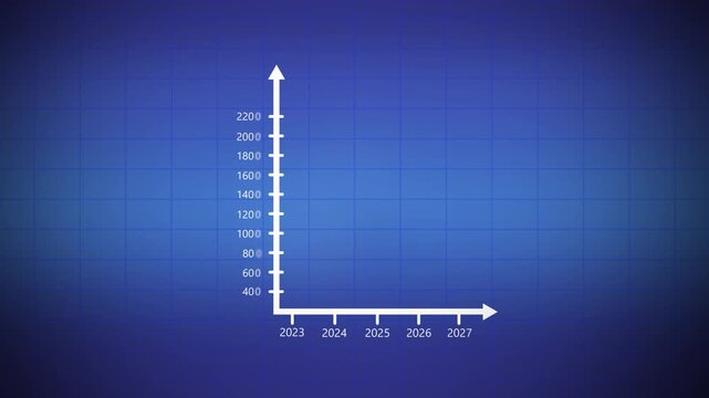 Business graph growing success. Business growth presentation with grid line. Video presentation for business growth.