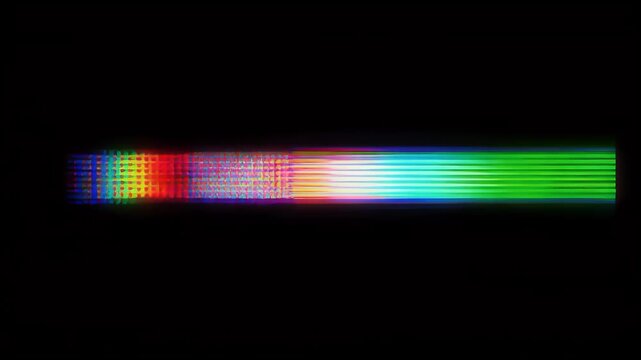 Minimal RGB glitch offset drift, isolated black background 