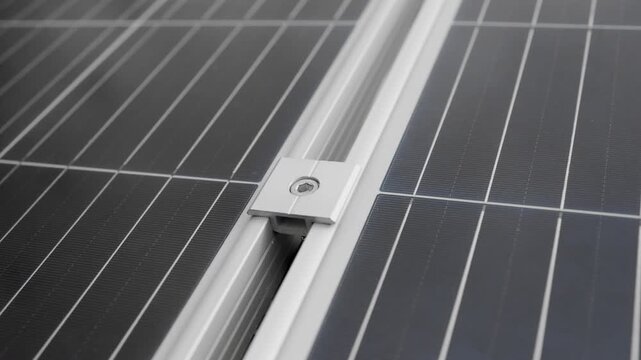 Solar panel middle bracket is an aluminum piece used to lock  two adjacent solar panels onto mounting rails.