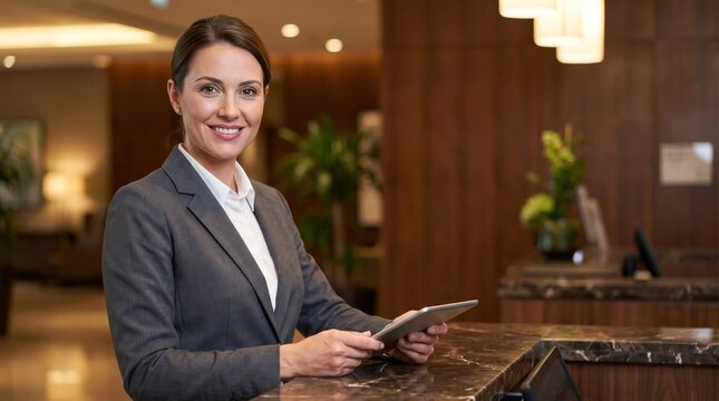 Luxury Hotel Front Desk and Professional Receptionist