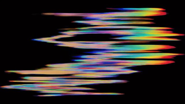 Minimal soft pastel corruption effect, isolated black background