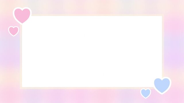 Blank White Space With Pink And Blue Heart On Groovy Cute Colorful Gradient Wallpaper Video Motion Background