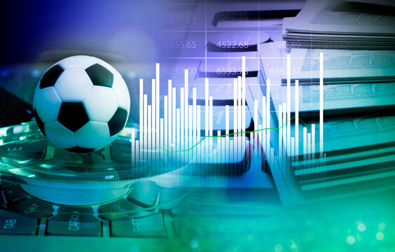 business investment in football club and soccer team manager, online sport betting concept