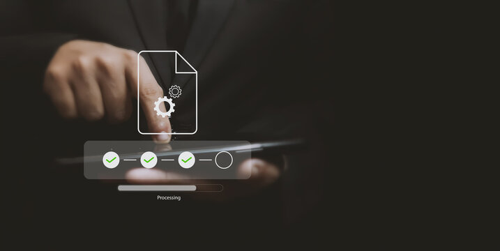 Business Process Automation workflow enabling digital operations management, document processing, task execution monitoring, enterprise productivity improvement and operational efficiency optimization