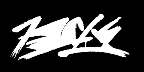 White graffiti 'fail' text on black background with graphic element conveys a message of failure or a setback spray paint street art brush stroke mark making bad luck graffiti typography © MD OSMAN