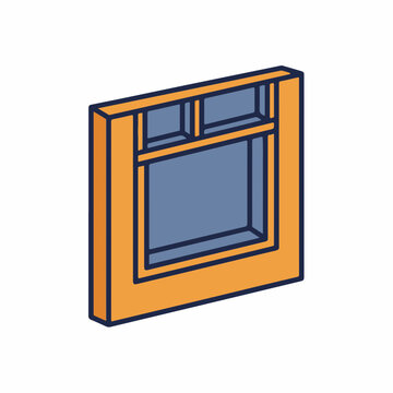 Wall niche in drywall partition. Recessed shelf interior design element. Flat design vector illustration