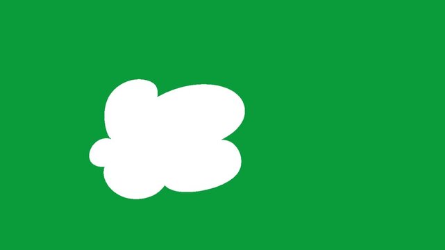 Hand Drawn White Cloud Bubble 2D Animation Green Screen Overlay