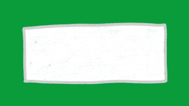 Hand Drawn Blank Banner Frame 2D Animation Green Screen Overlay
