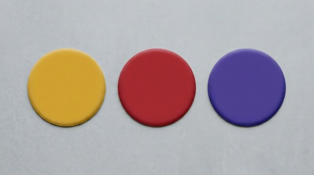three primary color circles on a grey textured background