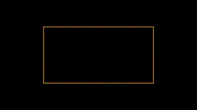 Yellow Dashed Line Rectangle Frame and Glowing Dotted Border Overlay Motion Graphic