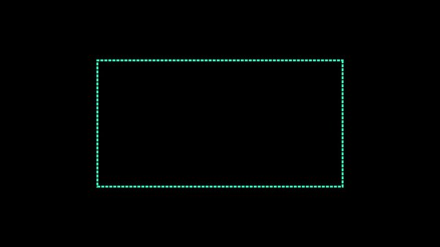 cyan Dashed Line Rectangle Frame and Glowing Dotted Border Overlay Motion Graphic
