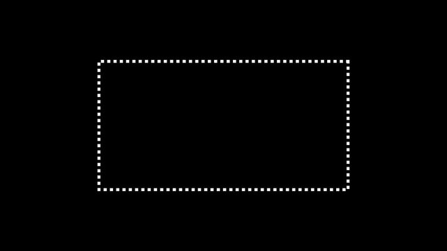 white Dashed Line Rectangle Frame and Glowing Dotted Border Overlay Motion Graphic