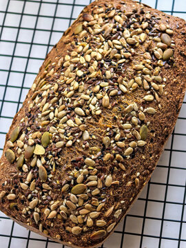 Whole Keto Bread Loaf With Crisp Seeded Crust