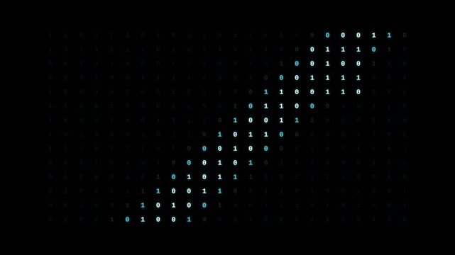 Static Binary Code Grid Data Processing Wave 4K Overlay