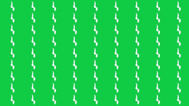 Malawi map pattern scrolling perfect 15 second loop with green background