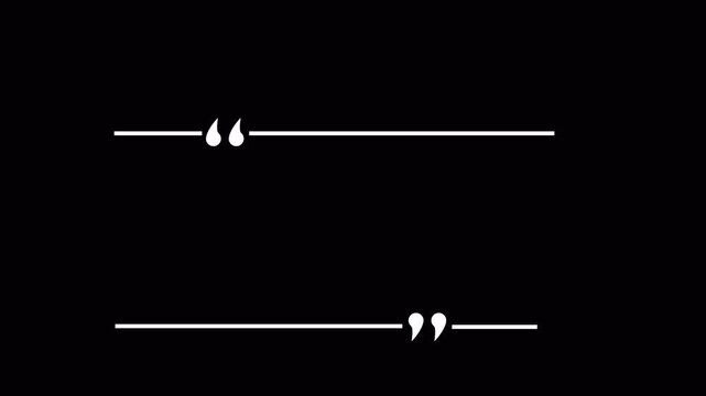 Quotation Marks Video footage animation with alpha channel.Animate quotes background, blank quotes background with white background for Highlighting Inspirational Text and Powerful Statements with 4k.