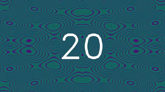 Abstract blue pattern with number twenty in the center