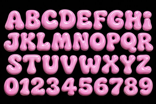 alphabet with a different font and color