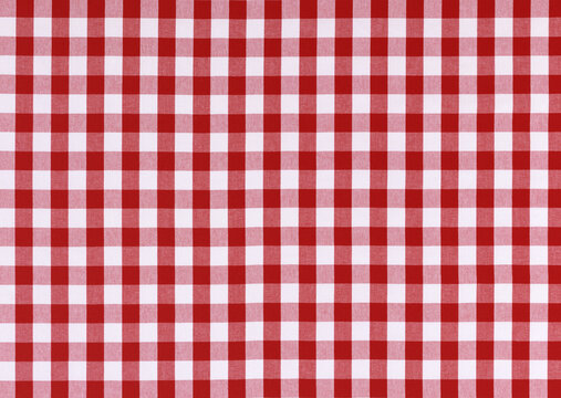 Red Gingham Fabric Gingham Macro Background