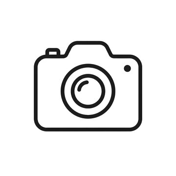 Simple and modern line art vector icon of a photo camera