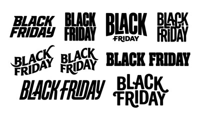 Fototapeta premium Black Friday typography collection for marketing and advertising