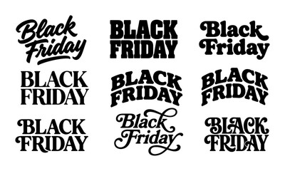 Obraz premium Black Friday typography collection for marketing promotions