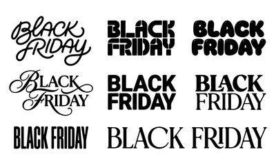 Fototapeta premium Black Friday sale typography and logo design elements