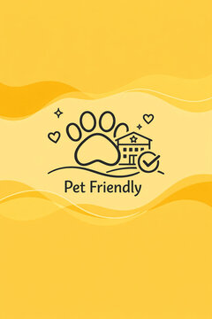 illustration of a pet-friendly home with welcoming symbol
