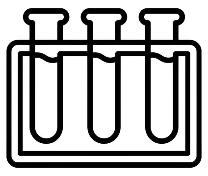 Test tubes in a rack icon for laboratory