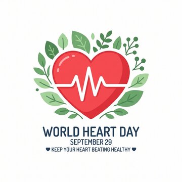 World Heart Day banner vector illustration with healthy heart concept and medical icons