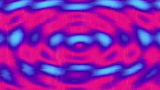 Abstract Digital VHS Glitch Background Featuring Vibrant Cyan and Magenta Static Noise with Distorted Signal Patterns