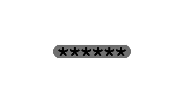Wrong and right password icon on white background. password with access denied screen and check mark on black background 4k video animation.