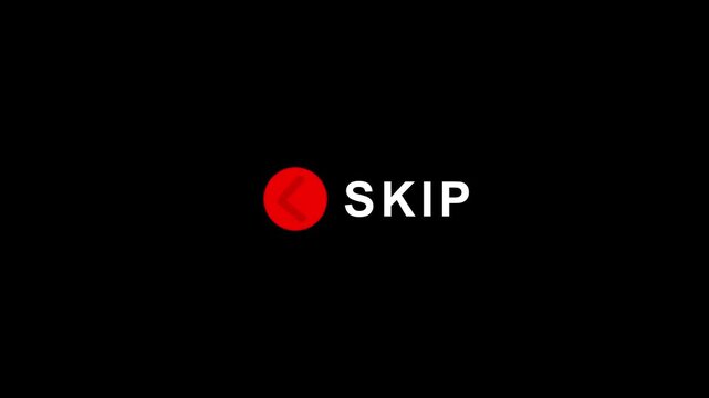 Skip button icon software digital isolation on black background 4k resolution.