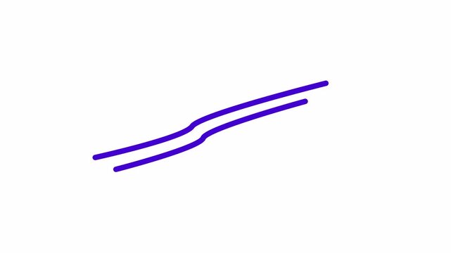  organic line doodle on white background for video annotation,Two black underline animation on white background, minimalist sketch motion graphic for highlighting text,with alpha channel in 4k.