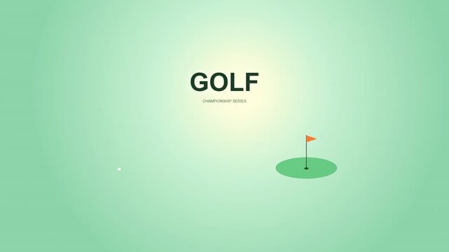 Sunny Daylight Golf Championship Intro with Ball Arc Flight Trajectory, Green Hole Putt, and Bright Ambient Sun Glow